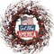 Patriotic 18-Inch Red, White, and Blue Berry Wreath with Americana Flag for 4th of July, Memorial Day, and Veterans Day